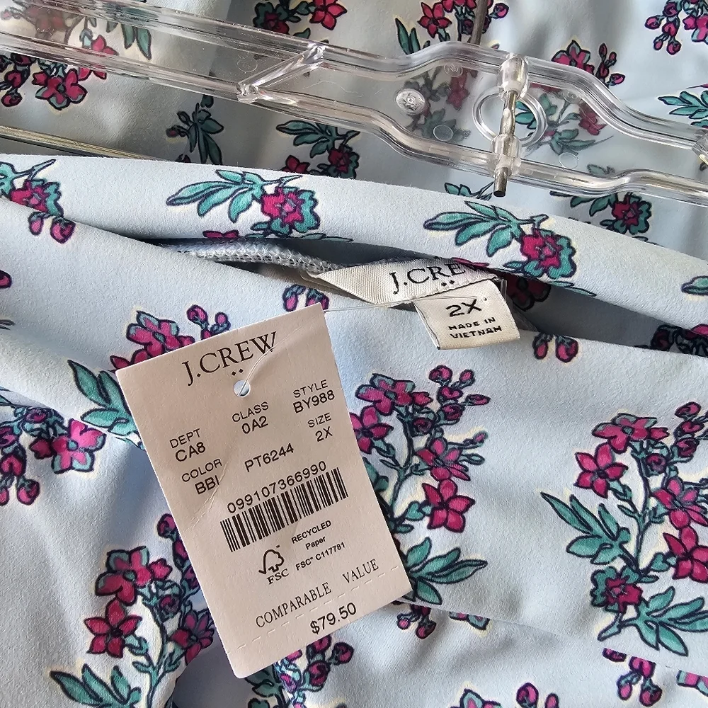 NWT J. CREW Scalloped Floral Active-Wear Skort
